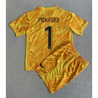 Echipament fotbal Anglia Jordan Pickford #1 Portar Tricou Acasa European 2024 pentru copii maneca scurta (+ Pantaloni scurti)